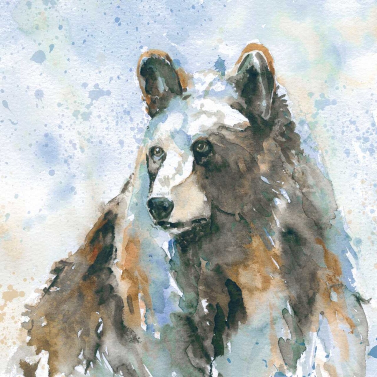 Black Bear On Blue Poster Print by Carol Robinson - Item # VARPDX16396